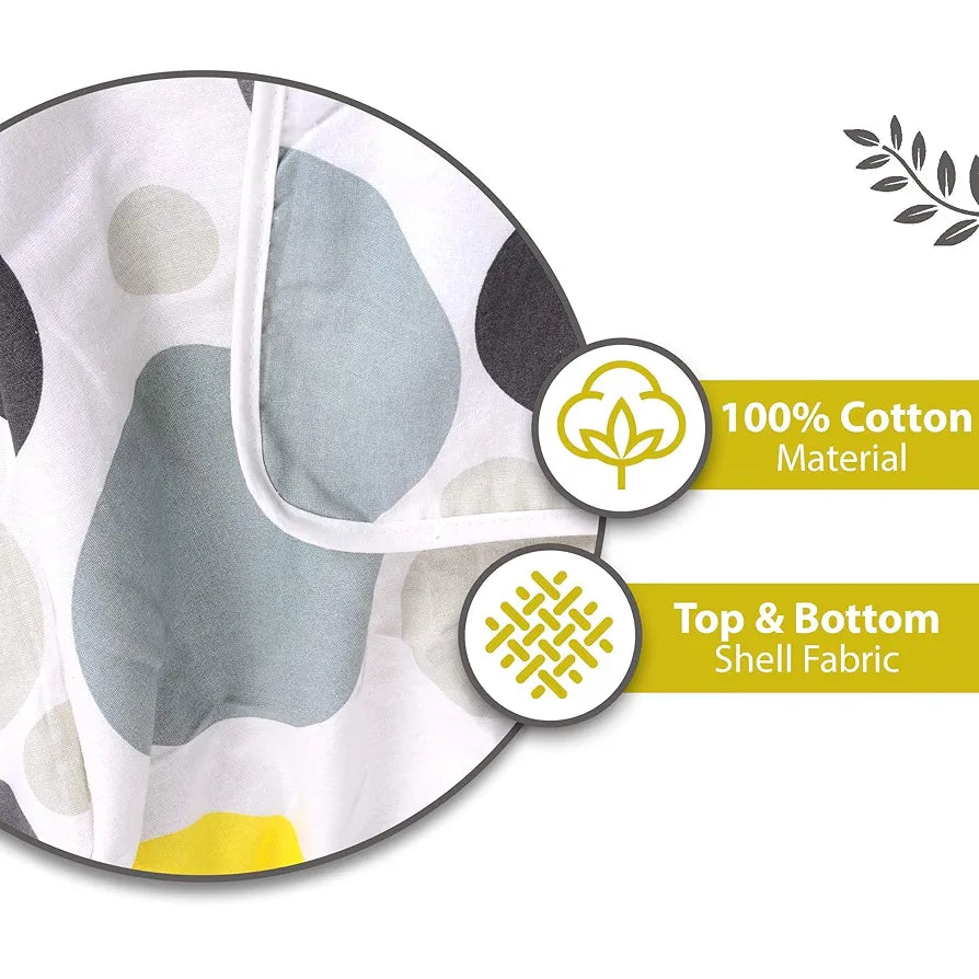 Divine Casa Cotton Breathable Calming Patch Dohar Double Bed 120 GSM Soft Cosy AC Blanket Colour Quarry TC - 120