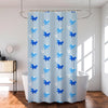 Kuber Industries Shower Curtain Bathroom Shower Curtain 8 Rings Curtain Painting Sky Blue