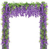 Wisteria Artificial Flowers Garland 5Pcs Total 36FT Purple Wisteria Hanging Flowers