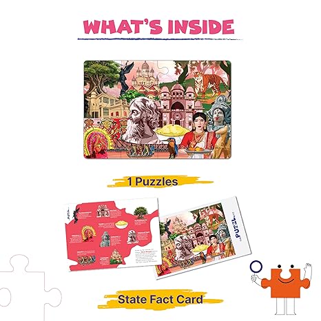 The Puzzl Co West Bengal Jigsaw Puzzle for Kids Learn Bengal’s Culture Monuments & Food