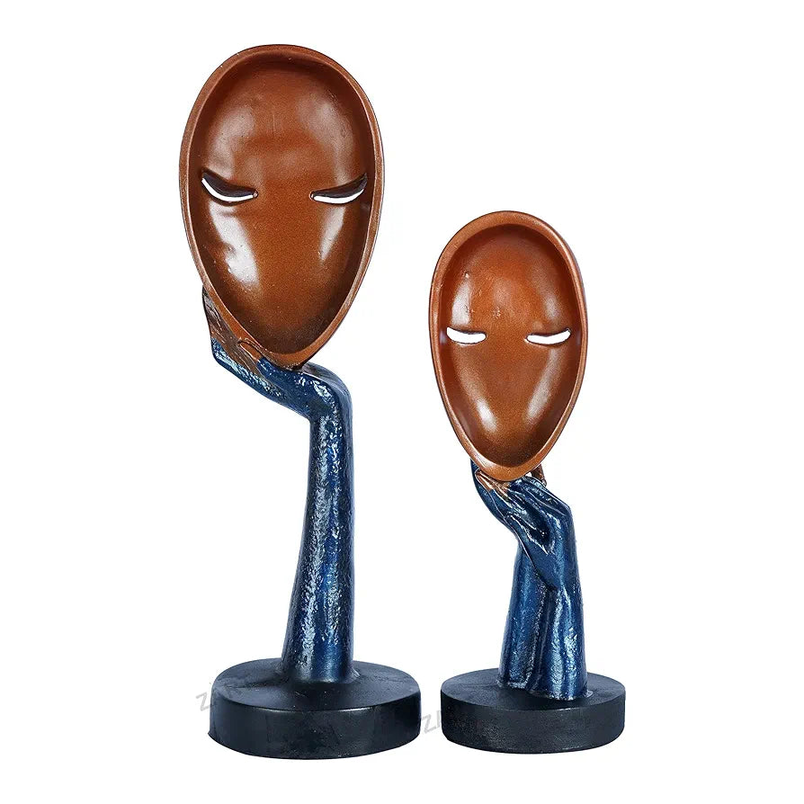 Zart New Brown Lady Face Handmade Showpiece