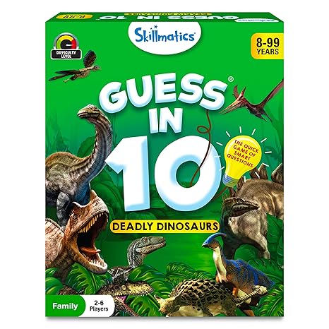 Skillmatics Card Game Guess in 10 Dinosaurs Perfect for Boys Girls Kids and Families Who Love Toys