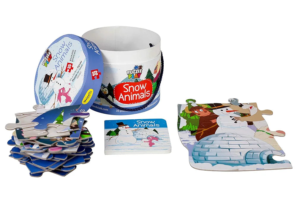 The Book Tree Snow Animals Puzzle Box for Kids I 35 Jigsaw Puzzle Pieces & 1 Storybook I Educational Toy for Children Age 3+ I for Children by Majestic Book Club