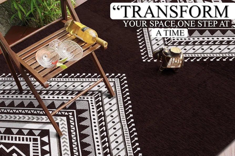BSB Home Designer Superfine Chenille Carpet Velvet Carpet Area Rug Durries with Fine Gold Yarn for Living Room