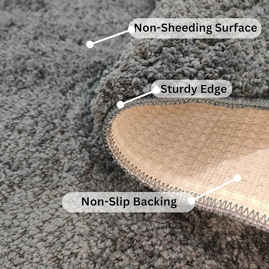 Ishro Home Premium Fuzzy Shag Carpet For Hall Rugs For Living Room Carpets For Living Room Colour Ash Grey 4x6 Fts