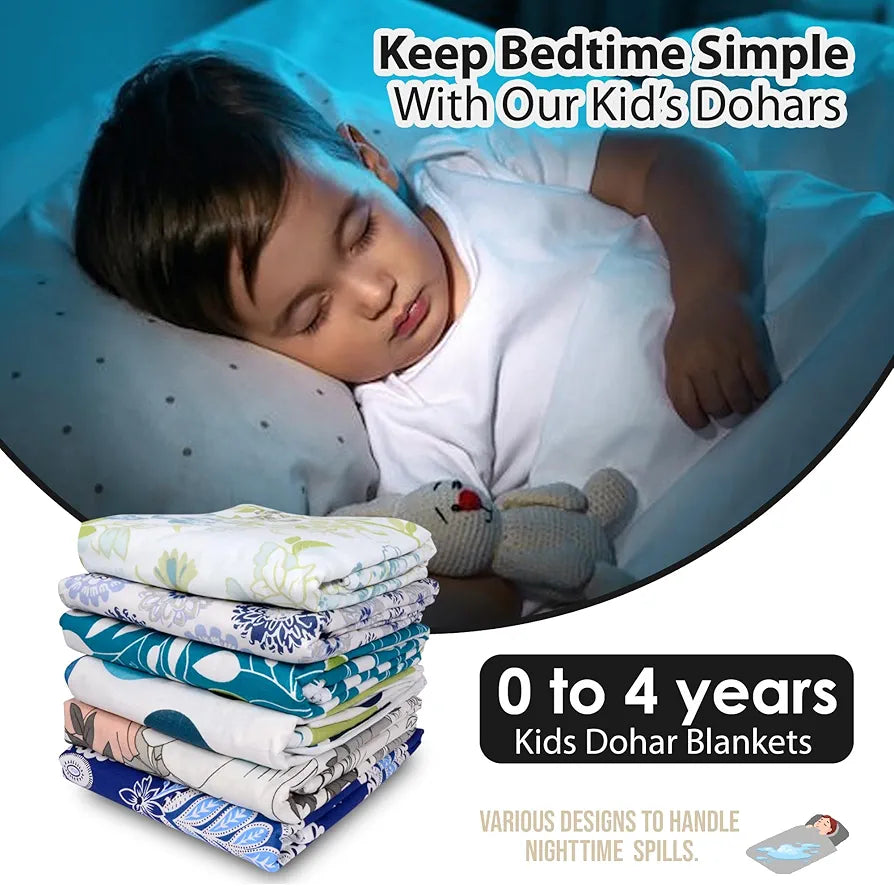 Divine Casa Floret 100% Cotton Single Kids Dohar 120 GSM Soft & Lightweight Throw Blanket Cozy & Breathable Bedding Colour Ivory Sunflowers