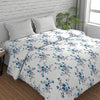 Huesland by Ahmedabad Cotton 144 TC Cotton Bedsheets for King Size Bed with 2 Pillow Covers | White, Cyan Blue & Grey
