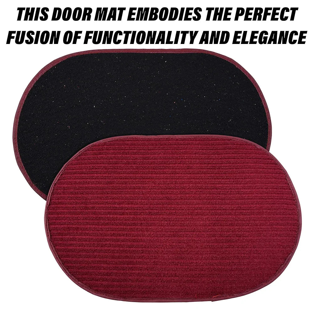 Kuber Industries Door Mat Oval Shape Door Mat Door Entrance Mat Colour Maroon