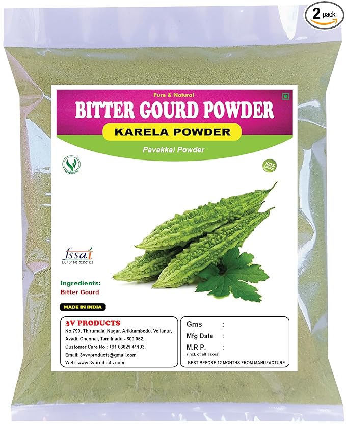 3V Products Bitter Gourd Powder - Pack of 2 - 100 gms