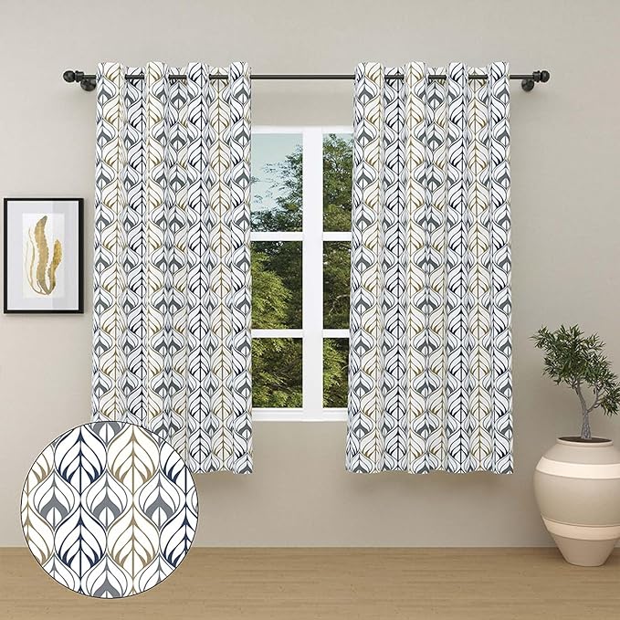 Haus & kinder Cotton Curtains Set of 2 for Bedroom Window Door Curtains (5ft x 5ft) | Colour Aurora