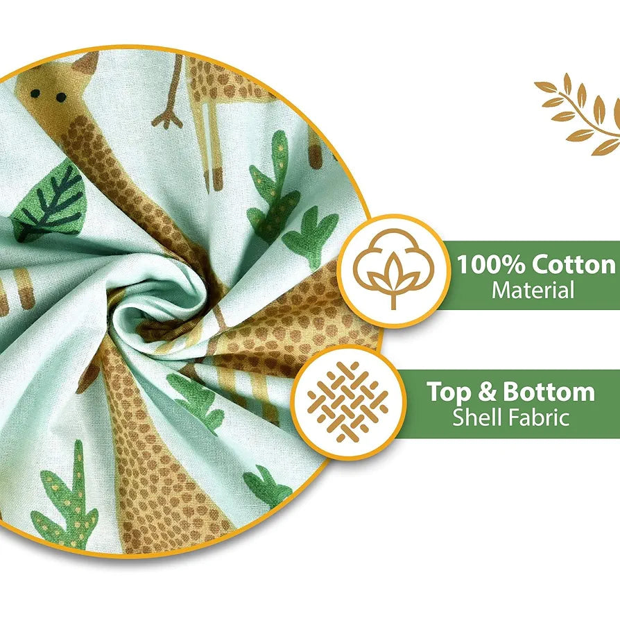 Divine Casa Pure Cotton Printed Single Dohar 120 GSM Soft & Lightweight Throw Blanket Colour Water Blue