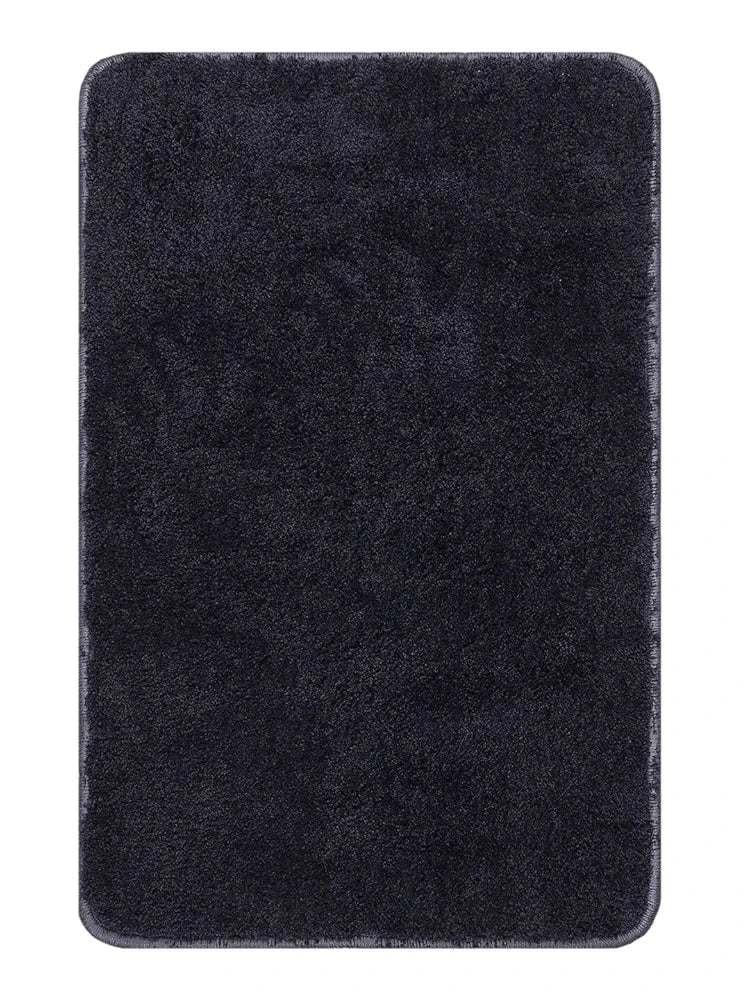 Saral Home Neo Shaggy Yarn Anti-Skid Bath Mats Colour Navy Blue