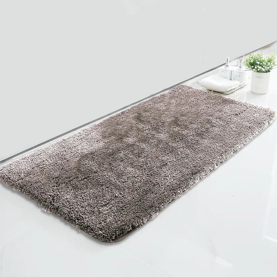 Luxe Home International Microfiber Bath Mat Super Soft Non Slip Vegas Rectangular Mats For Bathroom Colour Grey