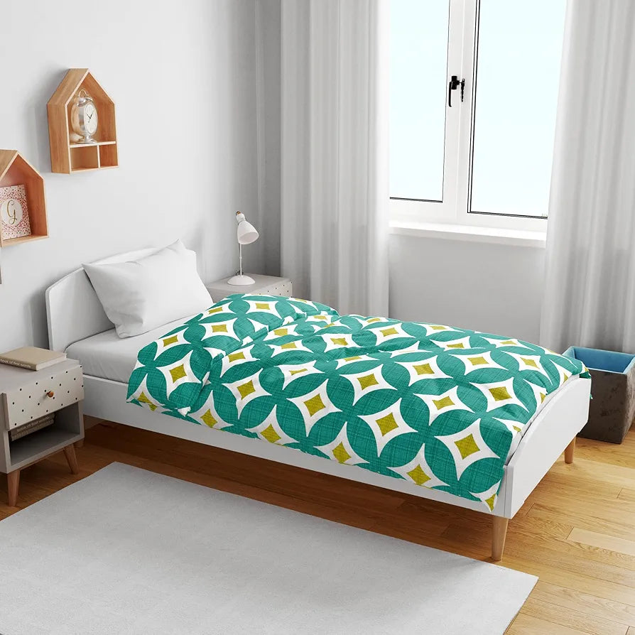 Divine Casa Cotton 120 GSM New Born All Season Ultrasoft Reversible Single Baby Blanket for Babies Colour Green