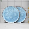Anko Hand Glazed Maison Stoneware Side Plates Set of 2 8 inch Blue Microwave Dishwasher Safe