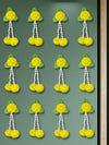Plastic Artificial Flowers And Leaves Decoration Pack of 12 - Yellow & Green