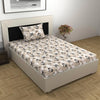 Divine Casa Bedsheet for Single Size Bed 144 TC Cotton Bedsheet for Single Size Bed with 1 Pillow Cover  Floral Colour Beige Sunflower