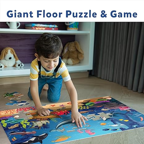 Skillmatics Floor Puzzle & Game Piece & Play Underwater Animals Jigsaw & Toddler Puzzles Educational Toy