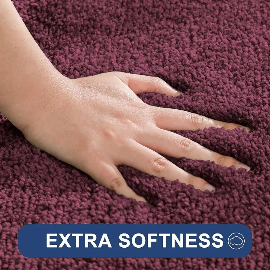 Luxe Home International Runner Super Soft Anti Skid Newman Rug For Bedroom  Rectangular Colour Wine