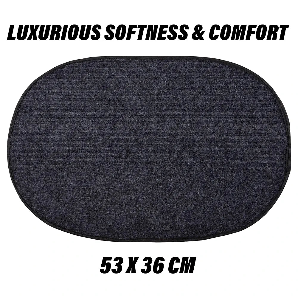 Kuber Industries Door Mat Oval Shape Door Mat Door Entrance Mat Gray Colour