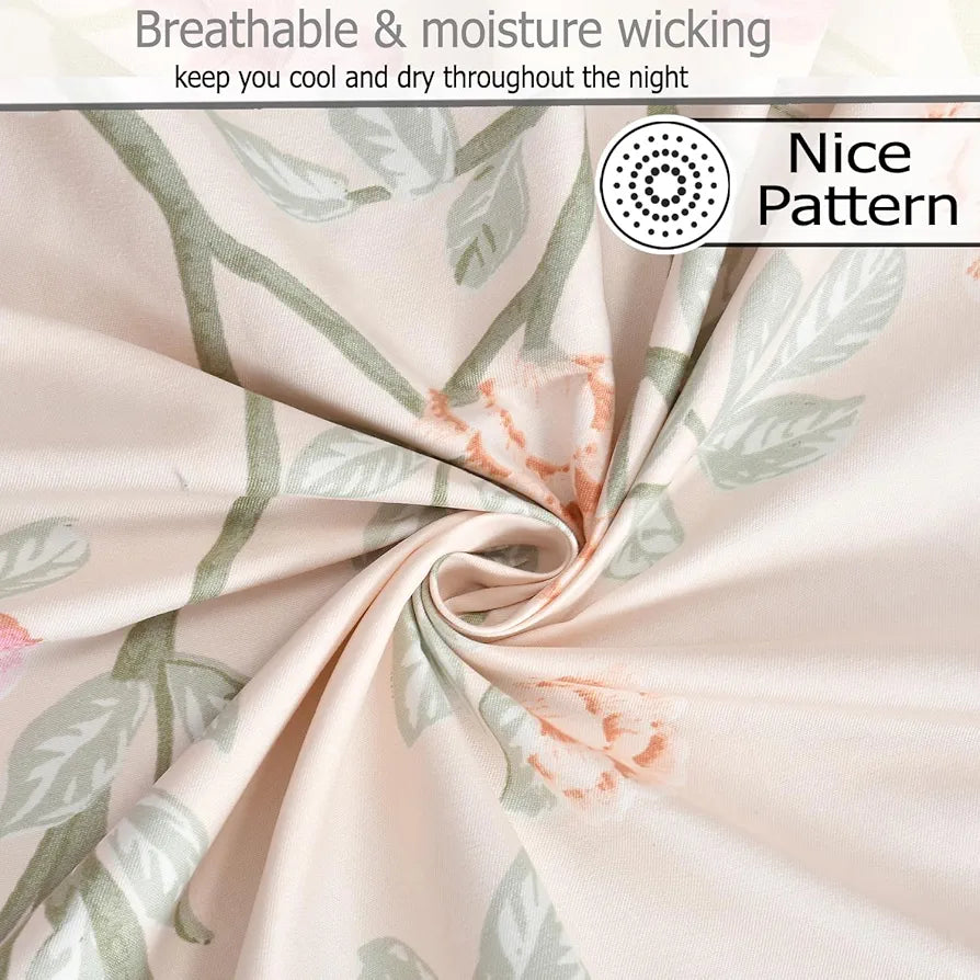 Fresh From Loom Floral XXL Microfiber Soft Cotton King Size Bedsheet for Double Bed 2 Pillow Cover 240 TC King Size Soft Bed Sheet Oyster Pink