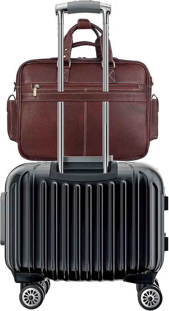 WildHorn Leather Laptop Bag for Men/Office Bag for Men | Fits Upto 15.6 Inch Laptop/MacBook | Laptop Messenger Bag/Leather Bag for Men I Dimension : L-16 inch W-4 inch H-13 inch