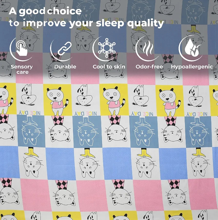 Fresh From Loom Double Bedsheet King Size Rotary Printed Wrinkle Free with 2 Pillow Covers 144 TC Aqua Pink