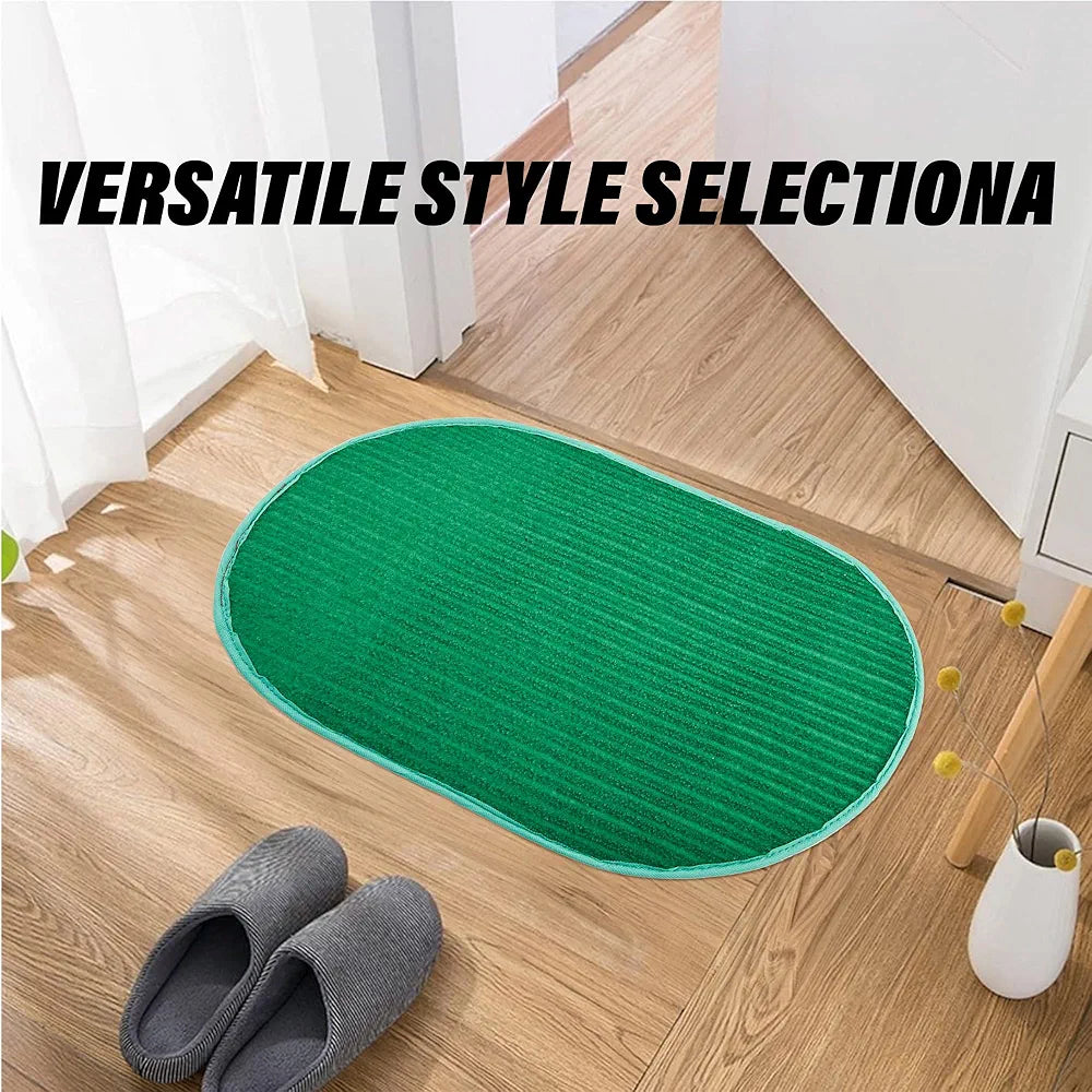 Kuber Industries Door Mat Oval Shape Door Mat Colour Green