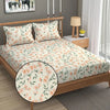 Fresh From Loom King Size Microfiber Floral Print Bedsheet 240 TC Includes 2 Pillow Covers Barely-Peach
