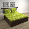 Divine Casa 144 TC 100% Cotton Double Bedsheet with 2 Pillow Covers Floral Pattern Colour Tree Green