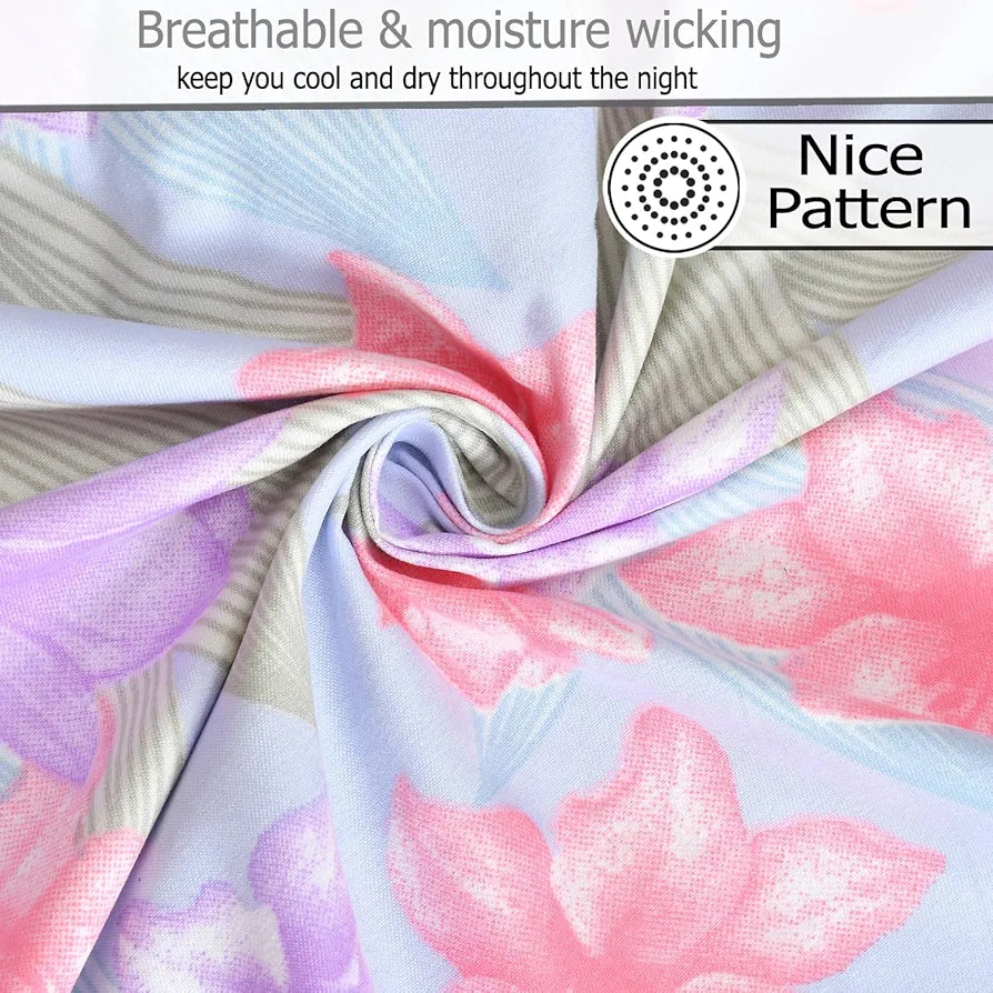 Fresh From Loom Microfiber Soft Cotton Single Bedsheet 200 TC Single Size Soft Bed Cover with 1 Pillow Cover Tropical Blue