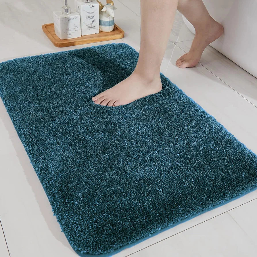 Luxe Home International Microfibre Bath Mat Super Soft Anti Skid Newman Rectangular Mats For Bathroom Colour Teal