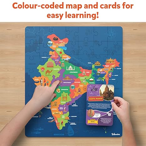 Skillmatics India Map Puzzle Educational Toy For Learning Facts About India