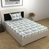 Divine Casa 144 TC 100% Cotton Single Bedsheet with 1 Pillow Cover Abstract PatternColour Heaven White