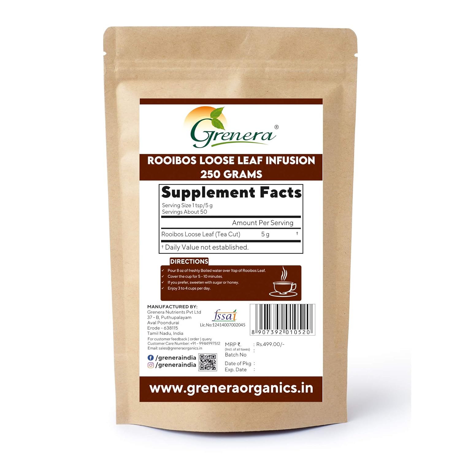 Grenera South African Rooibos Tea - 250 Grams