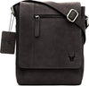 Leather 8.5 inch Sling Messenger Bag for Men I Multipurpose Crossbody Bag I Travel Bag with Adjustable Strap | Drak Brown