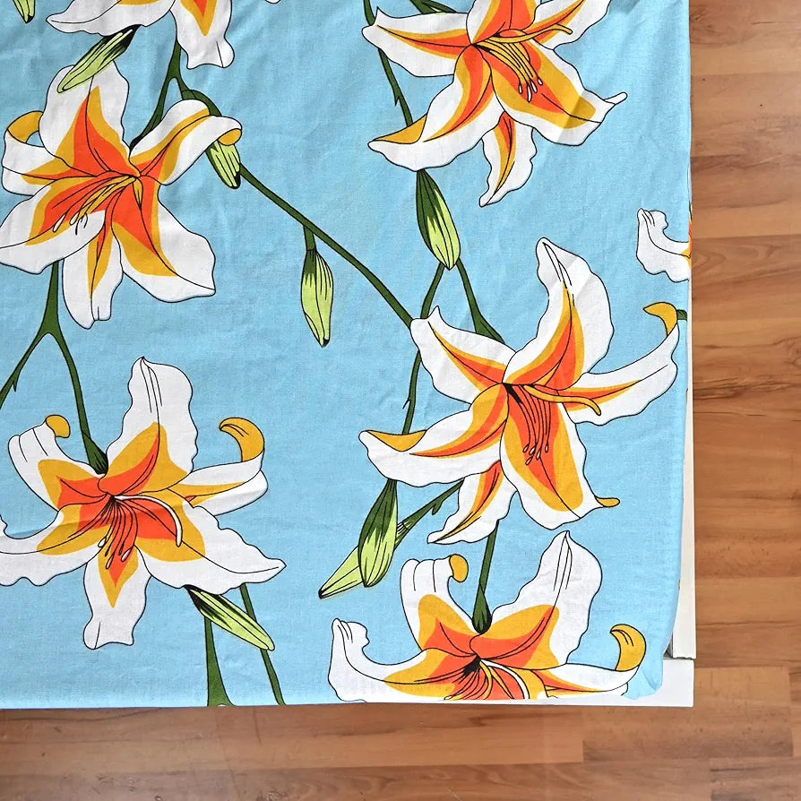 Divine Casa Floret 100% Cotton Double Fitted Bedsheet 144 TC Colour Wildflower Charm