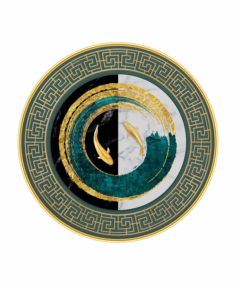 Livin'luxe Paintings Fish Abstract Modern Art Premium Sparkle Lamination Golden Slim Frame Large Size GRM-17