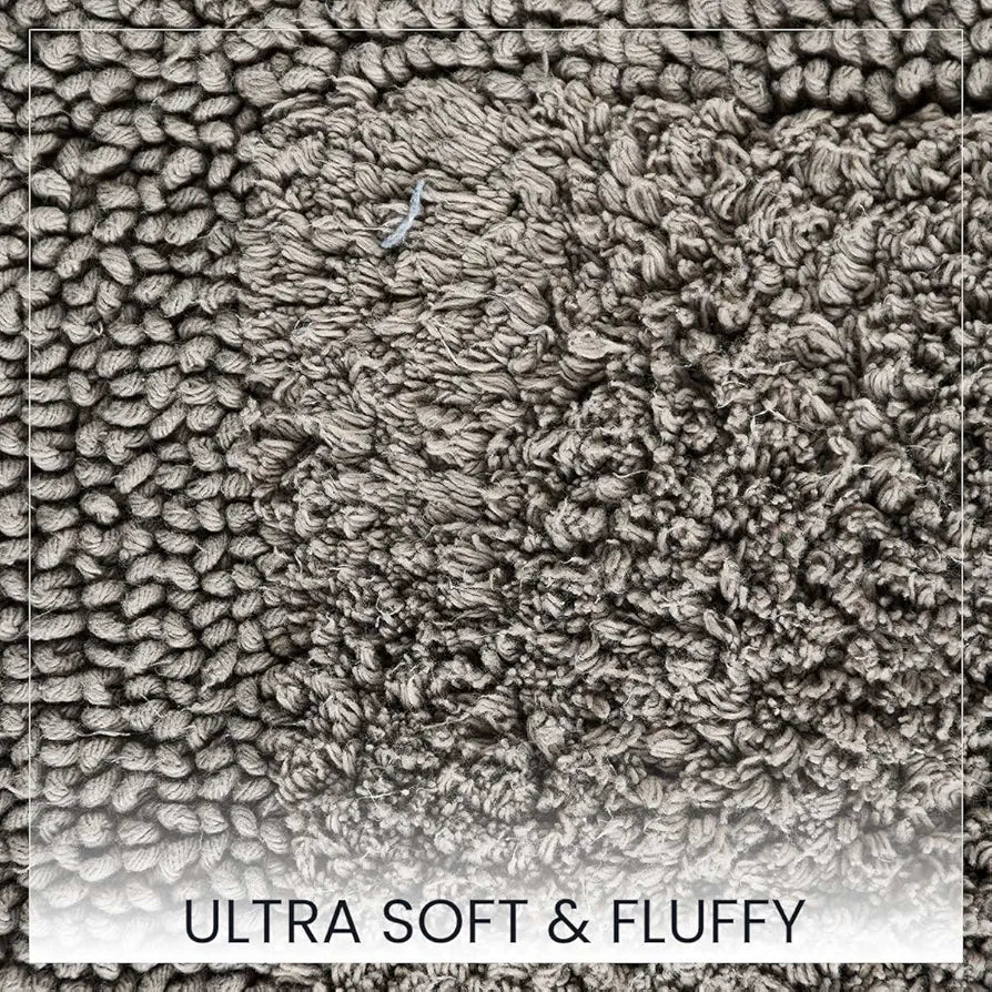 Sashaa World Super Absorbant Cotton Reversible Bath Rectangular Mat Bathroom Rugs Colour Grey