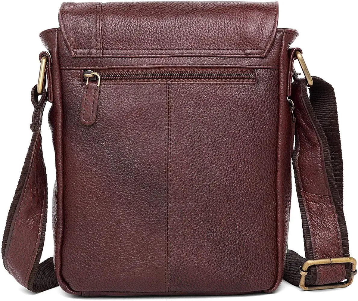 WildHorn Leather 8.5 inch Sling Messenger Bag for Men I Multipurpose Crossbody Bag I Travel Bag with Adjustable Strap I DIMENSION: L- 8.5inch H- 10.5inch W- 3inch