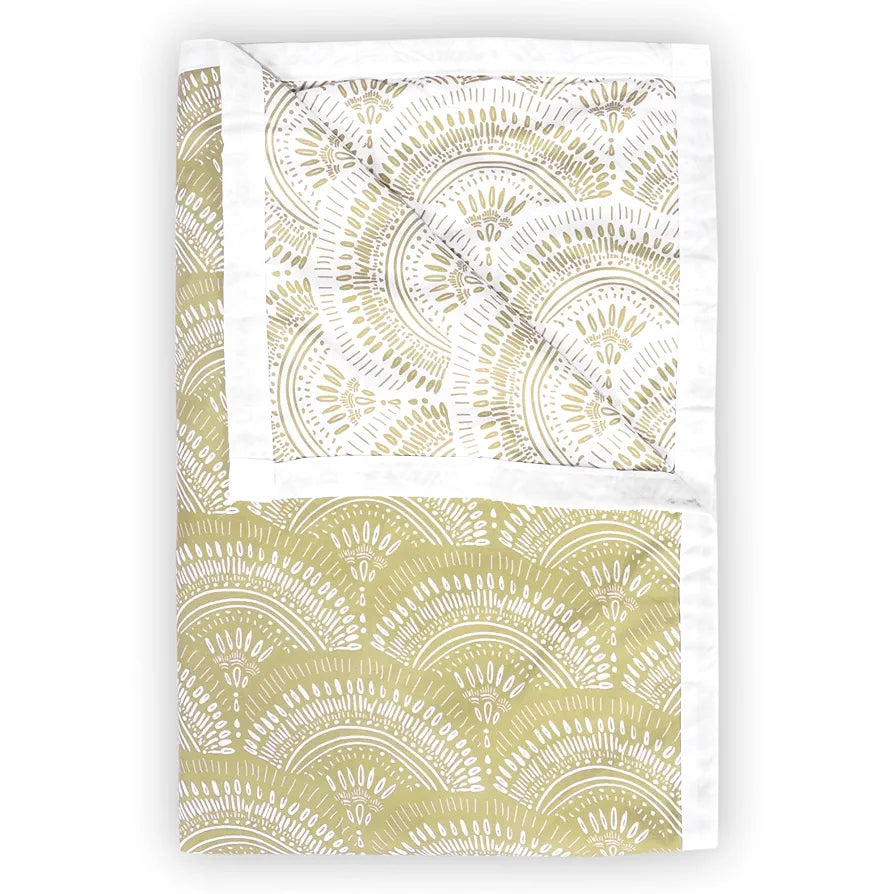 Divine Casa 120 GSM Microfiber Double Dohar Soft & Lightweight Throw Blanket Floral Burst Pattern Colour Soybean & White