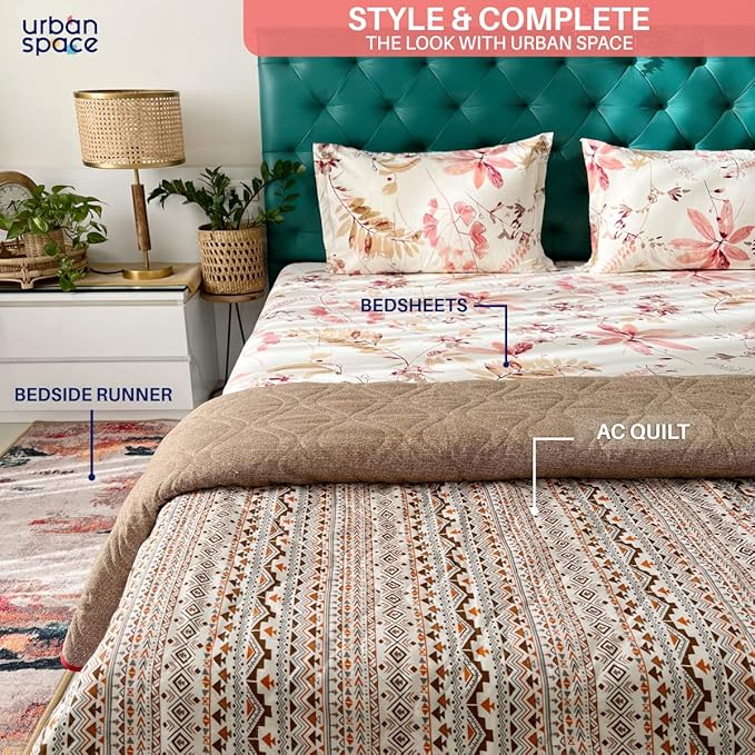 Urban Space Double Bed Comforter Soft Lightweight Reversible Printed AC Blanket Colour Mexico
