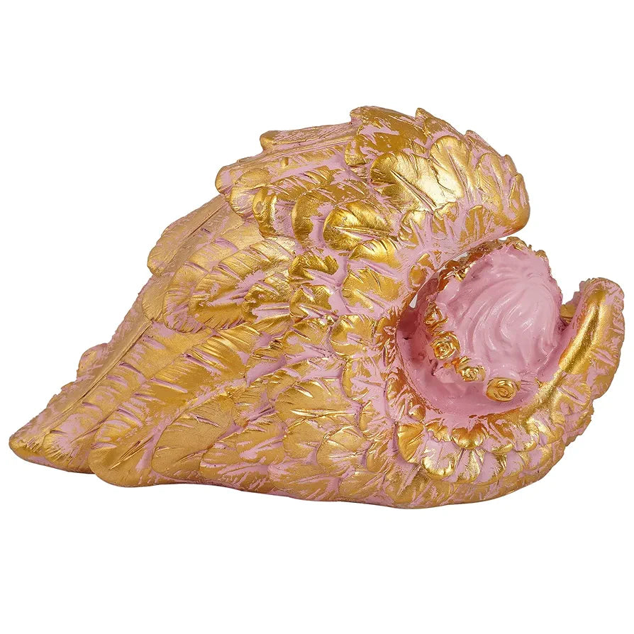 Zart Angel Girl Showpiece for Home Decor Winged Fairy Statue Angel Pink SHG