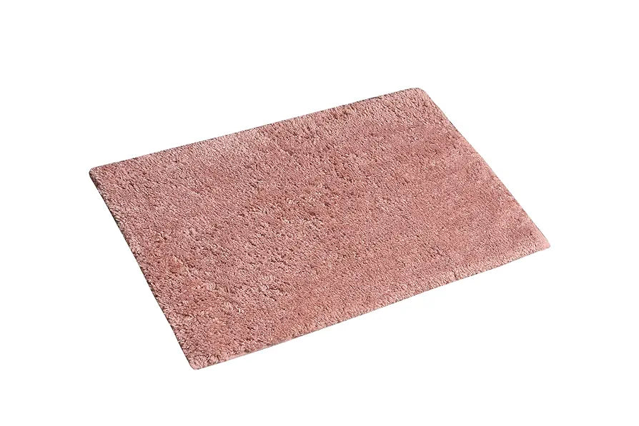 Aerohaven Glorious Super Soft Microfiber Solid Anti Slip Stone Wash Bathmat Peach Colour