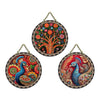 Artvibes Decorative Peacock Art Wooden Wall Hanging Decoration Items for Home | Set of 3