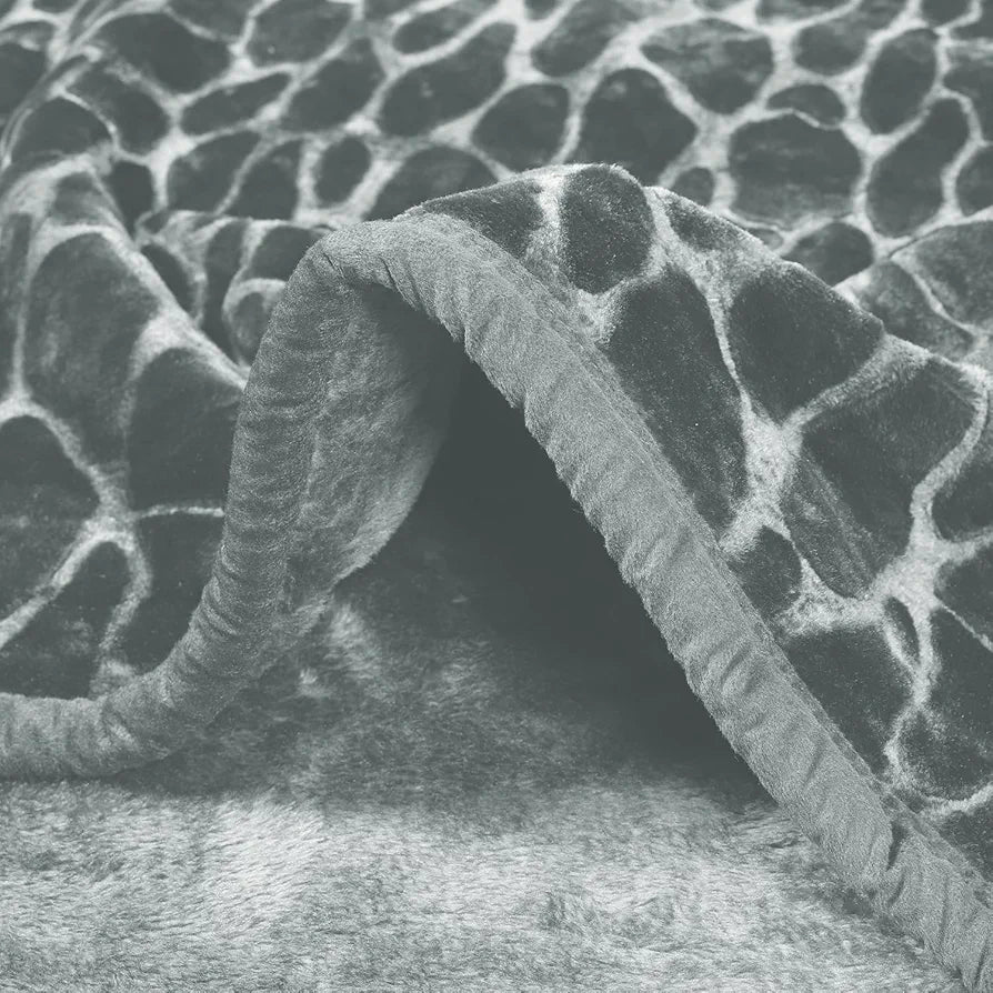 Cloth Fusion Floral Embossed Mink Blanket Single Bed for Winter Soft Kambal for Comfort & Warmth Slate Grey