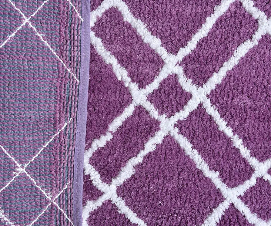 Aerohaven Abstract Modern Anti Slip Bathmat Wine Colour Microfiber