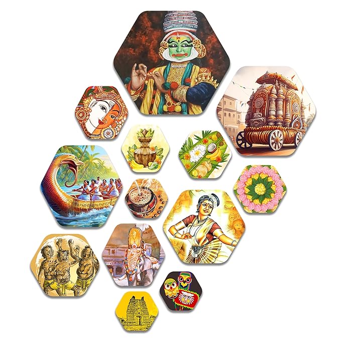 Artvibes Designer Wooden Wall Hanging Decoration for Home | Pack of 13 Pieces