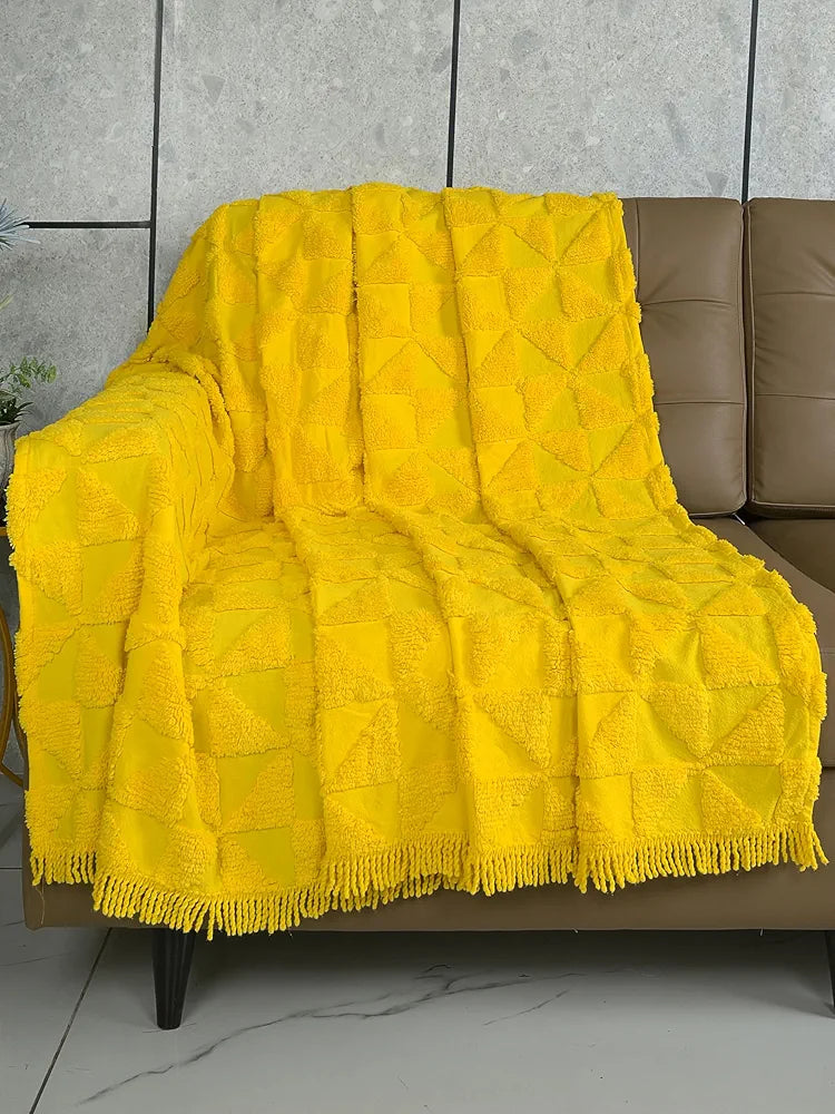 Saral Home Easy Living Soft Cotton 2 Seater Sofa Cover Throw Yellow