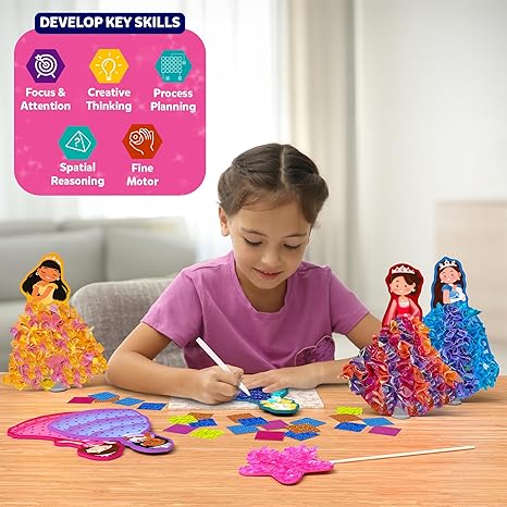 Skillmatics Art & Craft Activity Poke in Art Magical Princesses Mess Free Art for Kids